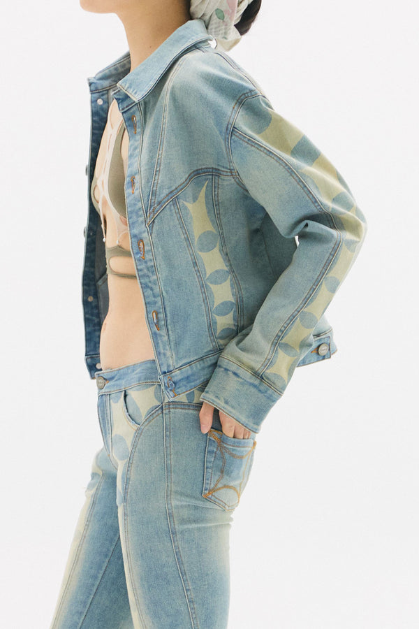 RUIbuilt 25 Spring and Summer Denim Print Jacket/Pants RUI-RSS25WV23-NZL Denim Blue Denim Blue Top
